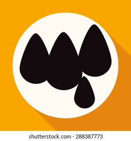 Drop icon on white circle with a long shadow