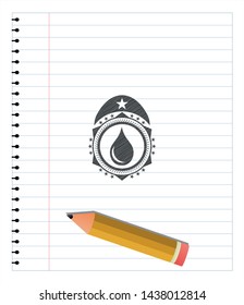 drop icon pencil draw. Vector Illustration. Detailed.