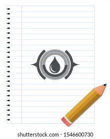 drop icon pencil emblem. Vector Illustration. Detailed.