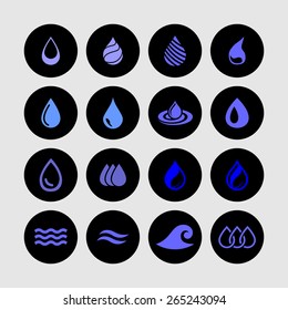 drop icon set 