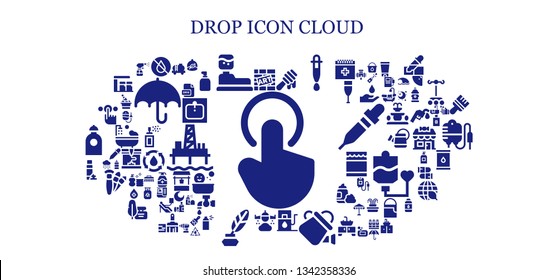 drop icon set. 93 filled drop icons.  Simple modern icons about  - Tap, Graffiti, Water, Water tank, Honey, Dropper, Gas station, Watering can, Rain, Ink, Foam, Tank, Ecologism