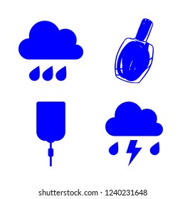 drop icon set about rain, dropper and nail polish vector set