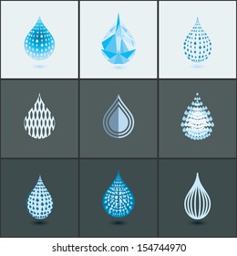 Drop icon set. Abstract design elements collection