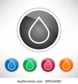 Drop icon. Set of colored icons.