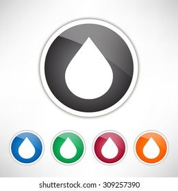 Drop icon. Set of colored icons.