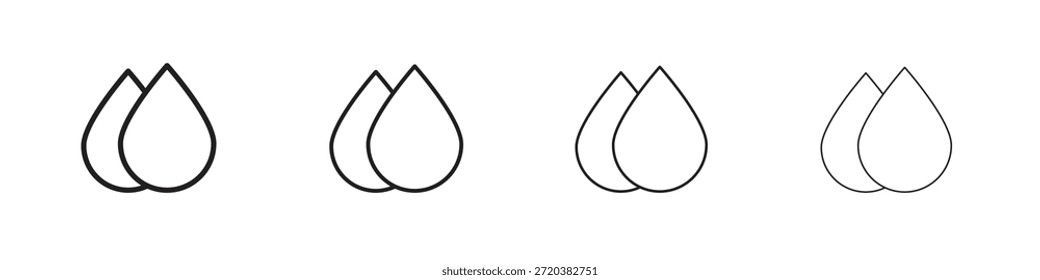 Conjunto de iconos de gota, Ilustración, Negro