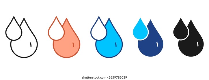 Soltar conjunto de ícones de coleção de vários estilos