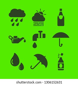 drop icon set with tap and drop, drops and rain vector illustration