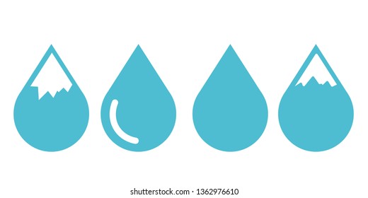 Drop icon set - vector