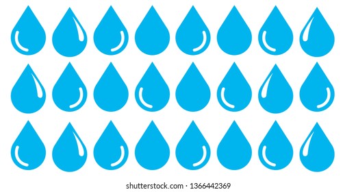 Drop icon set - vector