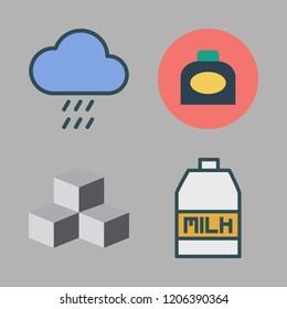 drop icon set. vector set about rain, ink, milk and cubes icons set.