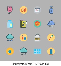 Drop Icon Set. Vector Set About Spray Paint, Pipette, Ice Cube Tray And Paint Spray Icons Set.