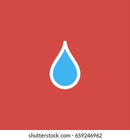 drop icon. sign design. red background