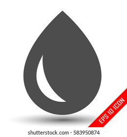 Drop icon. Drop sign. Simple flat logo of drop on white background. Vector illustration.