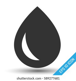 Drop icon. Drop sign. Simple flat logo of drop on white background. Vector illustration.