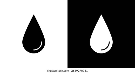 Drop icon silhouette in black flat style. Graphic element