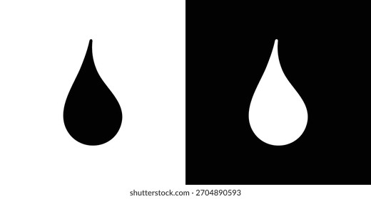 Drop icon silhouette vector in black colors. flat symbol logo design style