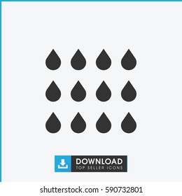 drop icon. Simple filled drop vector icon. On white background.