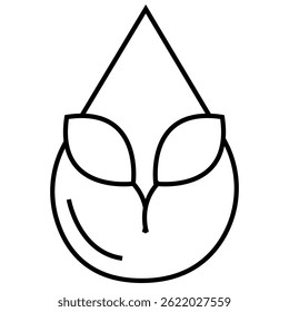 Drop icon with sprout on white background vector