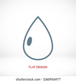 drop icon, stock vector illustration flat design style