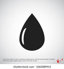 drop icon, stock vector illustration flat design style