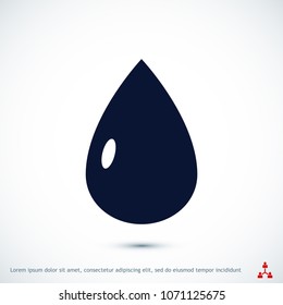 drop icon, stock vector illustration flat design style