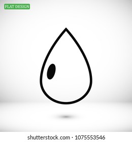 drop icon, stock vector illustration flat design style