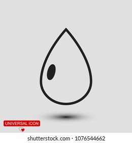 drop icon, stock vector illustration flat design style