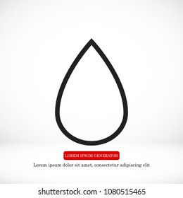 drop icon, stock vector illustration flat design style