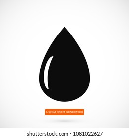 drop icon, stock vector illustration flat design style