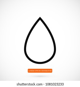 drop icon, stock vector illustration flat design style