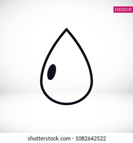 drop icon, stock vector illustration flat design style