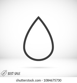 drop icon, stock vector illustration flat design style