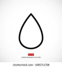 drop icon, stock vector illustration flat design style