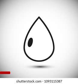 drop icon, stock vector illustration flat design style