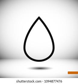 drop icon, stock vector illustration flat design style