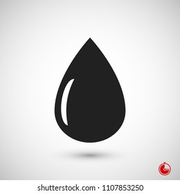 drop icon, stock vector illustration flat design style
