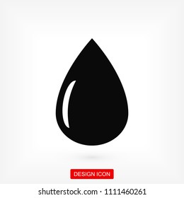 drop icon, stock vector illustration flat design style
