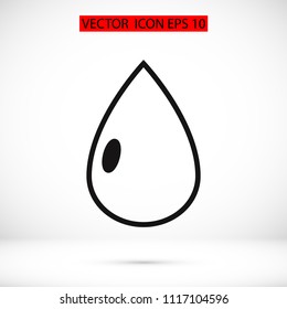 drop icon, stock vector illustration flat design style