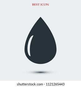 drop icon, stock vector illustration flat design style