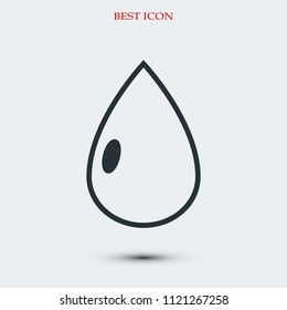 drop icon, stock vector illustration flat design style