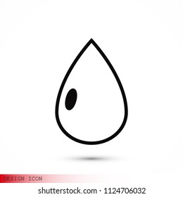 drop icon, stock vector illustration flat design style