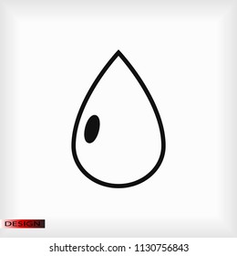 drop icon, stock vector illustration flat design style