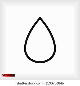 drop icon, stock vector illustration flat design style