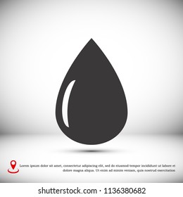 drop icon, stock vector illustration flat design style