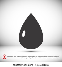 drop icon, stock vector illustration flat design style