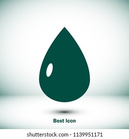 drop icon, stock vector illustration flat design style