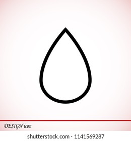 drop icon, stock vector illustration flat design style
