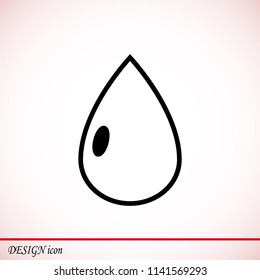 drop icon, stock vector illustration flat design style