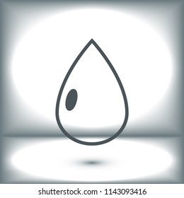 drop icon, stock vector illustration flat design style